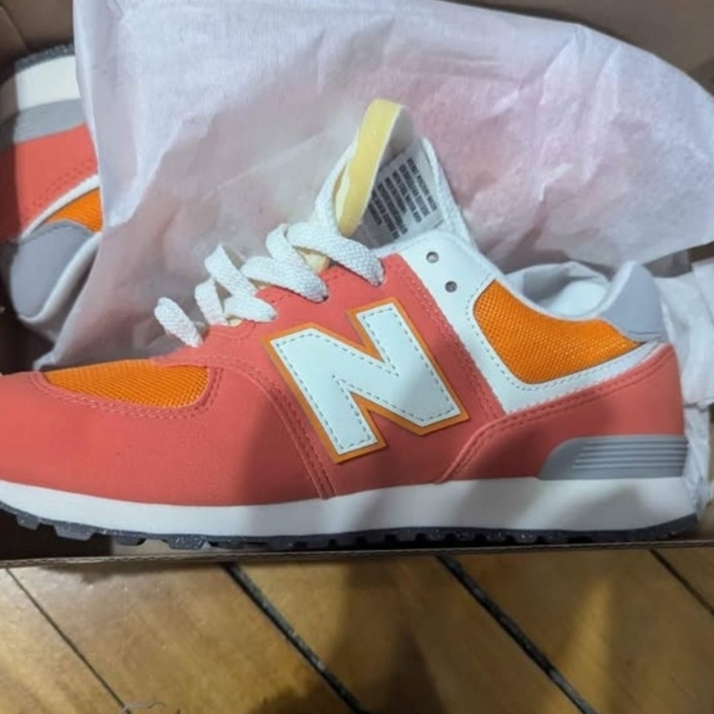New Balance Kids' Coral and Orange Sneakers